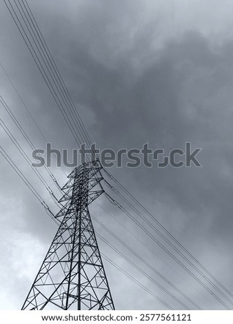 Similar – Image, Stock Photo thick grey clouds of smoke surrounded by glowing sparks