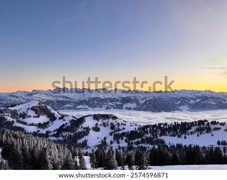 Similar – Image, Stock Photo View from Rigi Kulm Lake Lucerne and Pilatus