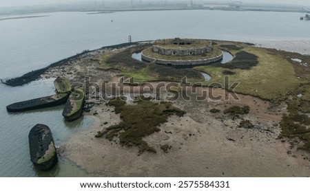 Similar – Image, Stock Photo The small island surrounded by giants in the Ranco lake