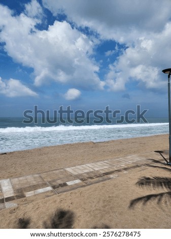 Image, Stock Photo Breathtaking scenery of sea shore in Santorini