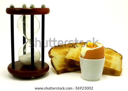 egg timer, toast with a egg in a eggcup