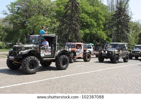 ODESSA, UKRAINE  MAY 12 : Competition off-road vehicles  \