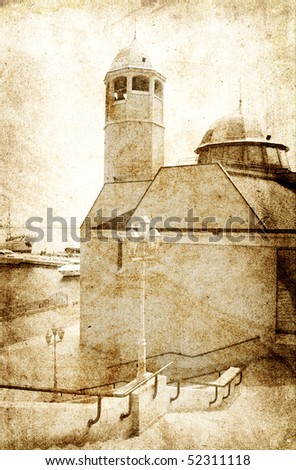 Orthodox church.Photo in vintage image style.