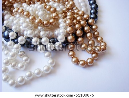 Pearl necklace on white