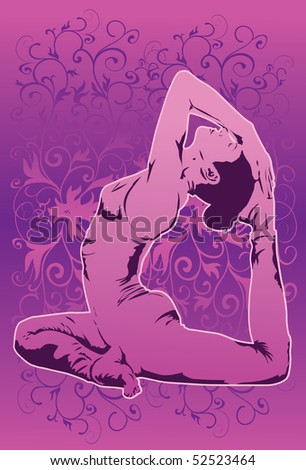 An image of a woman sitting on the floor while performing a yoga exercise