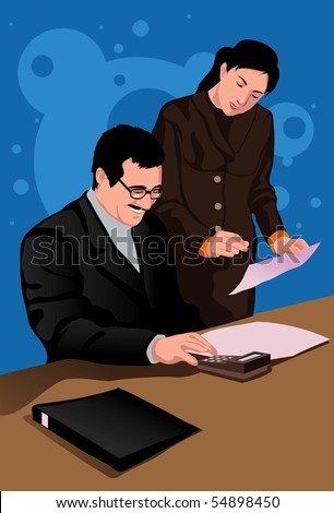 Image of a counselor who is giving an advice to his client.