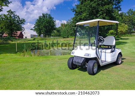 Golf car on Swedish golf course