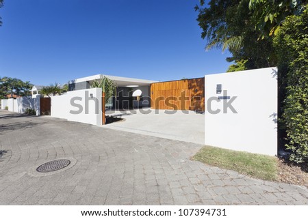 Modern Australian house front and entrance