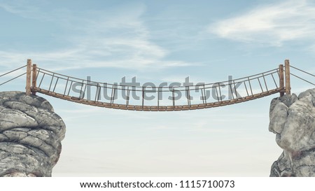 Similar – Image, Stock Photo Old stone bridge between rocky cliffs in town