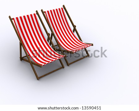 Pair of lounge chairs - rendered in 3d