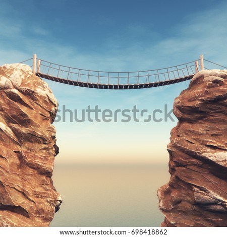 Similar – Image, Stock Photo Old stone bridge between rocky cliffs in town