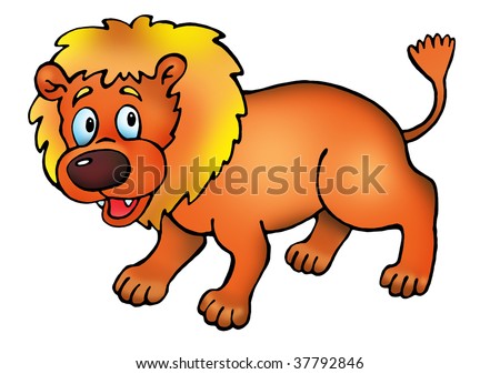 Wild Cartoon Orange Lion Stock Photo 37792846 : Shutterstock
