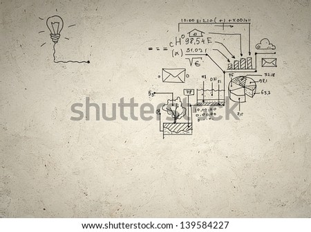 Business background image with drawn ideas and concepts