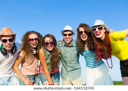 Image of young people having fun. Summer vacation