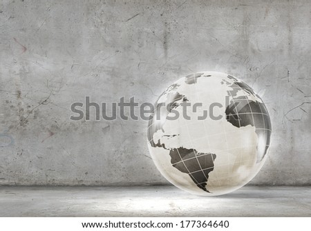 Background image of digital Earth planet against white backdrop
