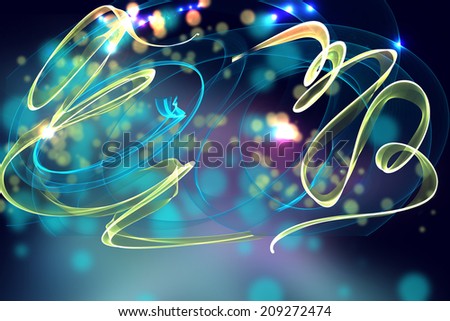 Colorful abstract background with lights and loops