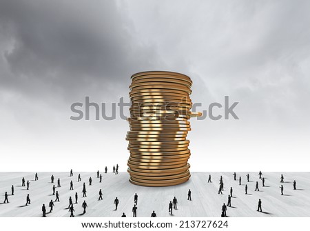 Business people and macro stack of euro coins