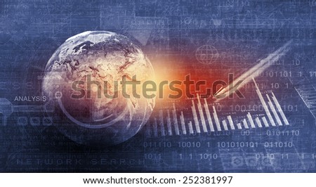 Background image with financial charts and graphs on the table. Elements of this image are furnished by NASA