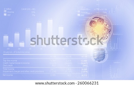 Background image with financial charts and graphs on the table