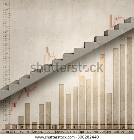 Background image with staircase presenting progress concept