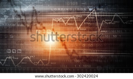 Abstract background image with business concepts and graphs