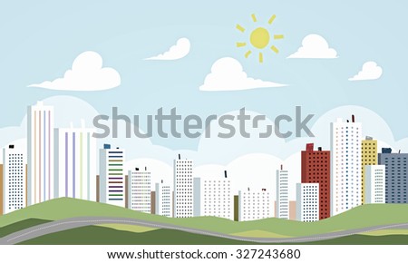 Collage background image with business office buildings