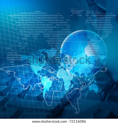 Global Business And Modern Global Technology Illustrated Stock Photo ...