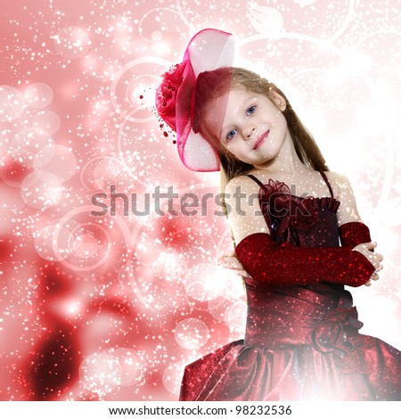 Little girl dressed up in beautiful holiday dress