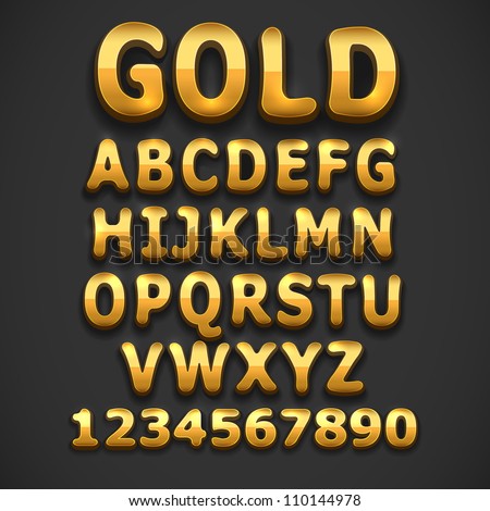 Golden Vector Font - 110144978 : Shutterstock