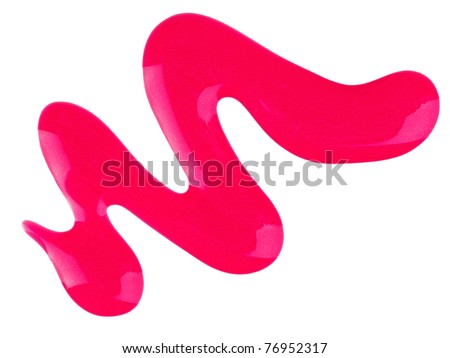 Pink nail polish (enamel ) drop samples, isolated on white