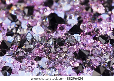 Small purple gem stones, luxury background shallow depth of field