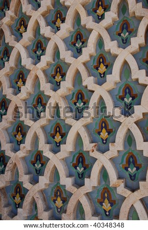 Decoration of Hassan II Mosque in Casablanca, Morocco