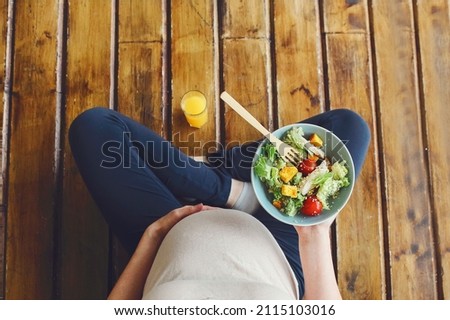 Similar – Image, Stock Photo Nutrition during pregnancy