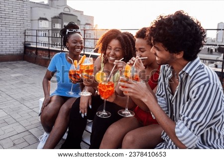 Similar – Image, Stock Photo Man enjoying a cocktail on the lounger in summer