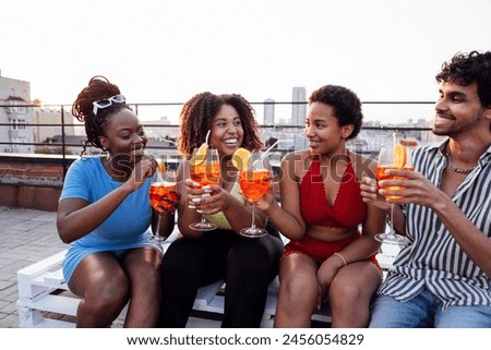 Similar – Image, Stock Photo Man enjoying a cocktail on the lounger in summer