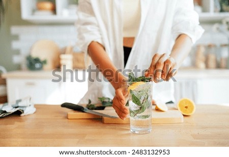 Image, Stock Photo summer refreshing drink lemonade