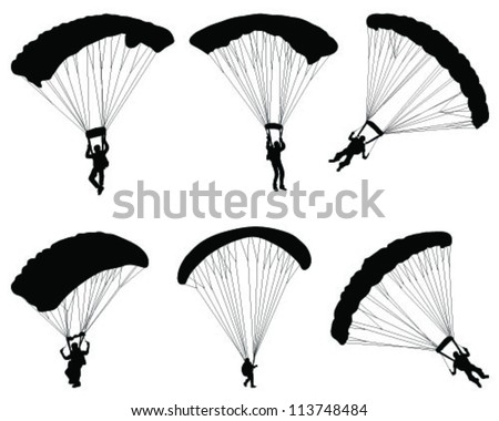 Silhouette Of A Paraglider-Vector - 113748484 : Shutterstock