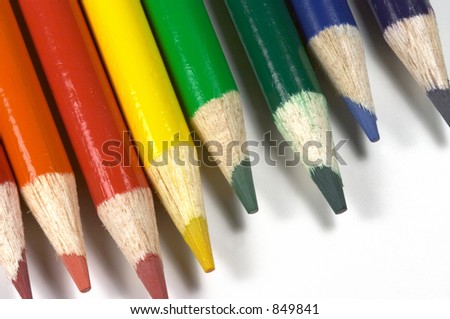 isolated colored pencils