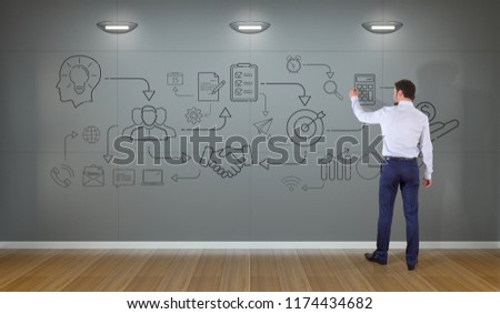 Similar – Image, Stock Photo Man. Writing on wall