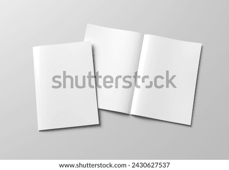 Similar – Image, Stock Photo Opened book-catalog with blank pages on yellow background