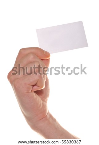 business man hand with a blank  visit card