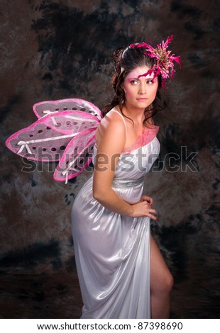 woman dressed Pink Fairy for any holiday