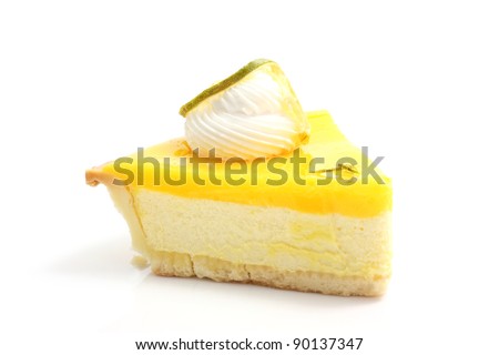 Similar – Image, Stock Photo Cheesecake slice with lemon syrup topping. Slice of cheesecake close-up