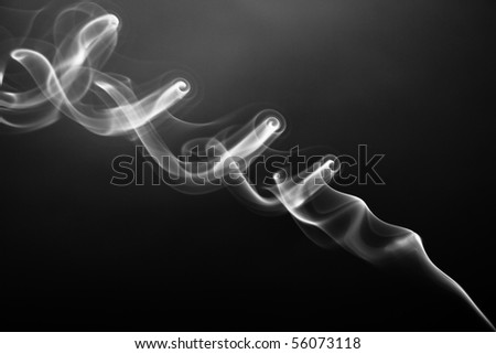 White smoke with black background.