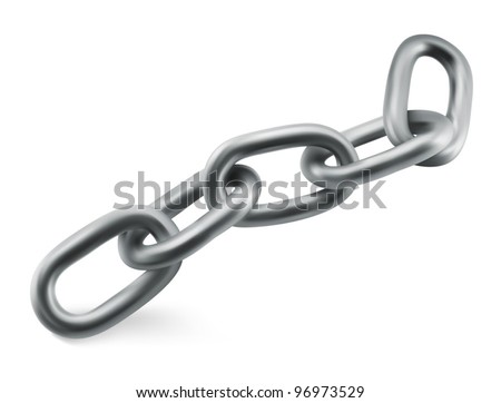 Steel chain isolated on white