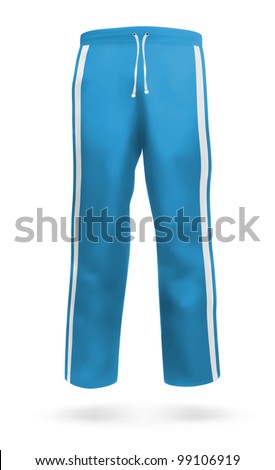 Blue Sweatpants Blank Design Template. Stock Vector Illustration ...