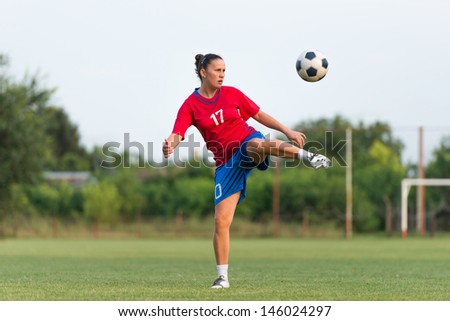 female soccer player on the field