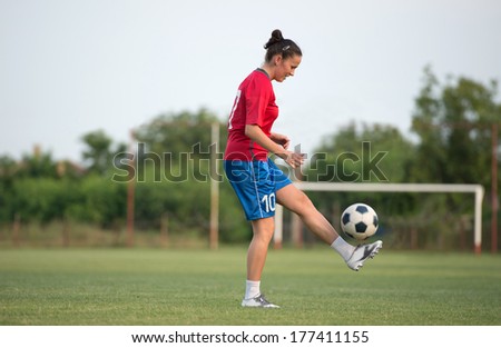 female soccer player on the field
