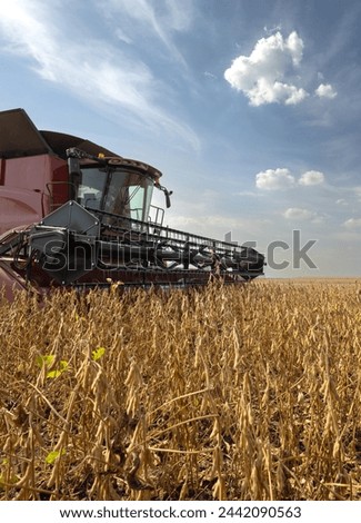 Similar – Image, Stock Photo Harvester combine working in the field