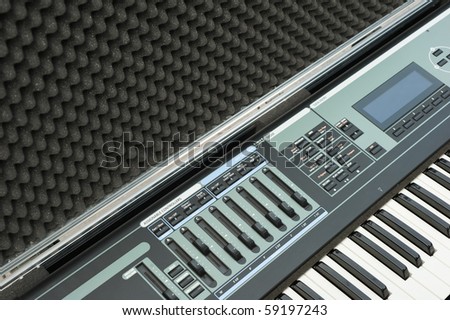 synthesizer in flight case